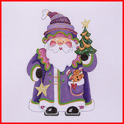 Purple Squatty Santa with Star