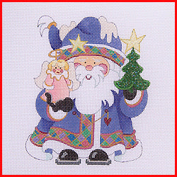 Purple Santa with Angel