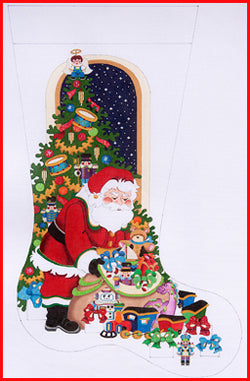 Santa w/Toy Bag/Tree /Boy Stocking
