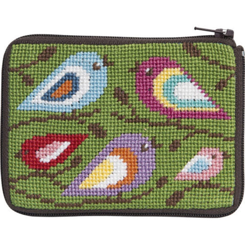 Birds of Color Stitch and Zip Coin Purse