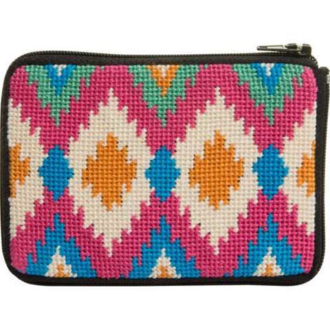 Ikat Stitch and Zip Coin Purse