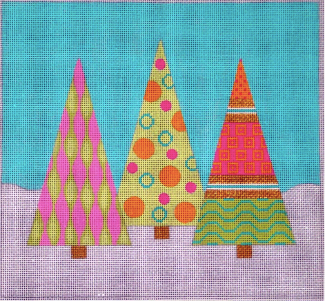 Three Trees w/ Turquoise Background