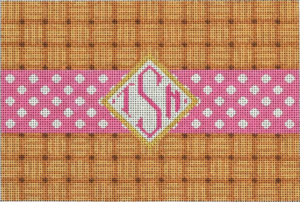 Wicker/Dot/Mono Clutch pink