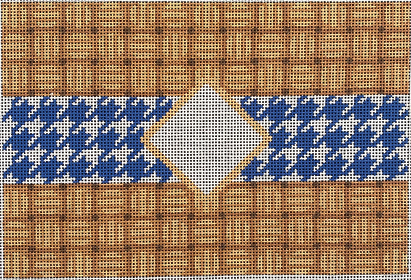 Wicker Houndstooth Monogram Clutch