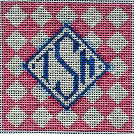 Pink Harlequin Monogramed Insert