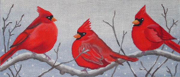 3 Cardinals in the Snow