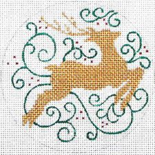 Reindeer White Ornament