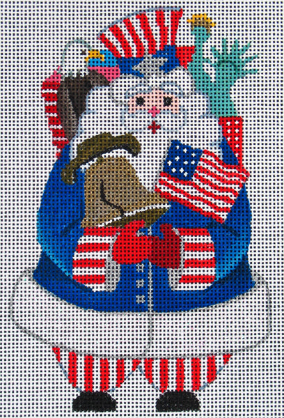 Patriotic Santa Ornament