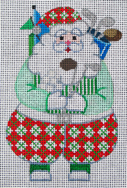 Golfing Santa Ornament