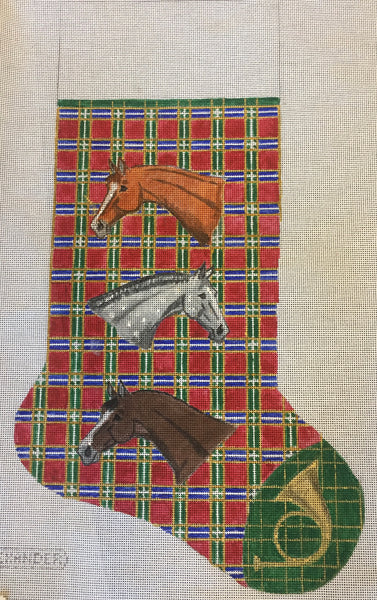 Horse Head Plaid Stocking