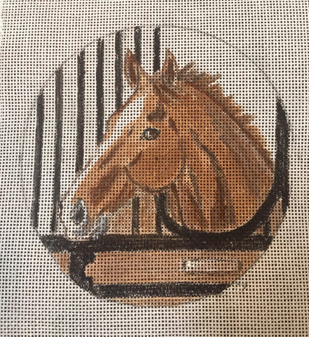 Horse Head in Stall-Left