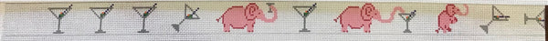 Pink Elephants/Martinis/White Canvas