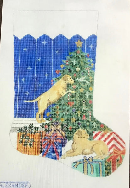 Pair of Yellow Labs Stocking