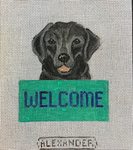 Black Lab Welcome sign