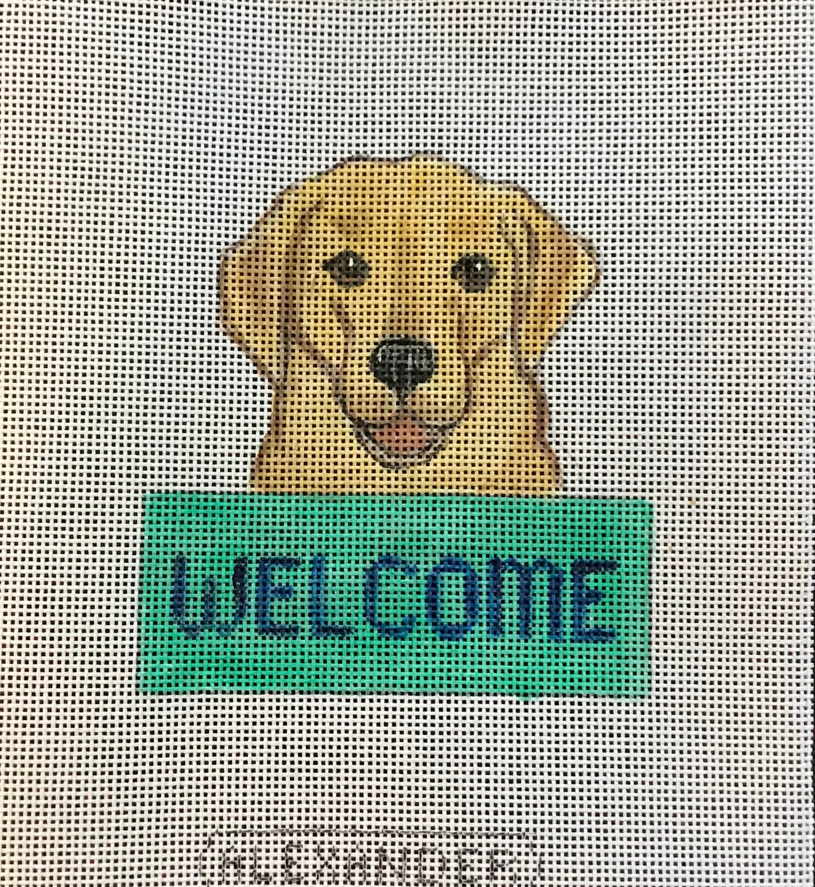 Yellow Lab Welcome Sign – Po's Needlepoint