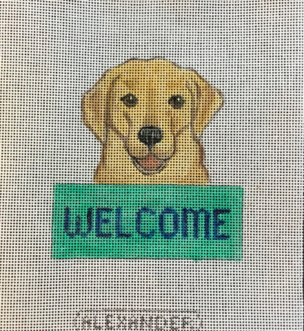 Yellow Lab Welcome Sign
